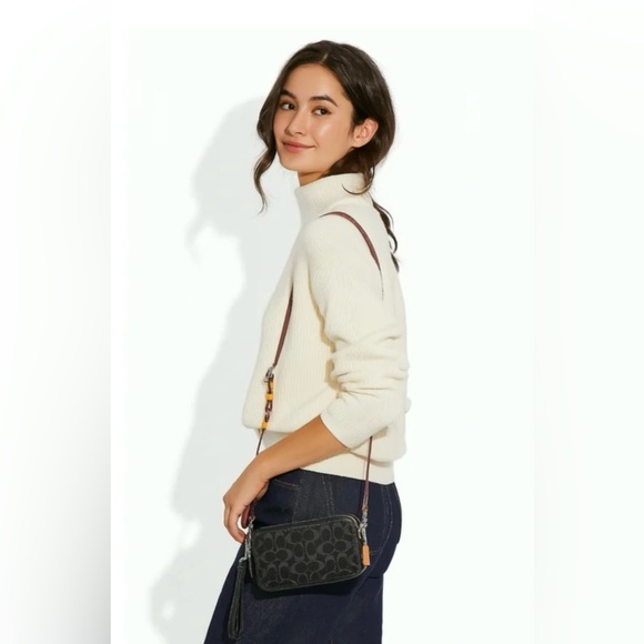 Coach Kira Convertible Denim Crossbody Wristlet HTF - Picture 11 of 16